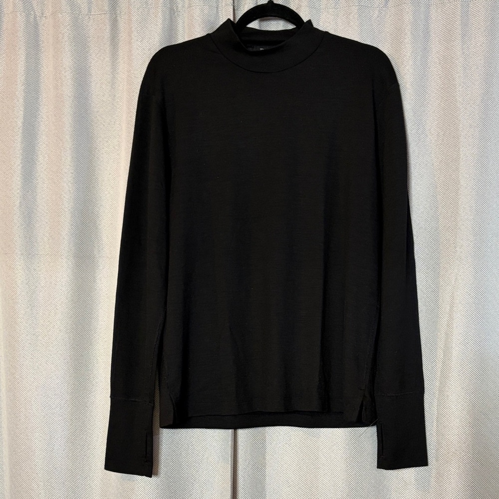 Theory Black Mock-Neck Long Sleeve Top